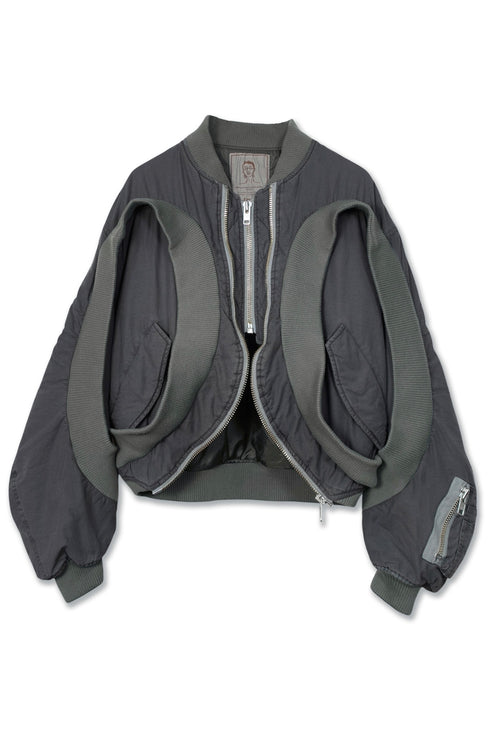 CIRCLE RIB WASHED MA-1 -CHARCOAL×KHAKI- *Last1