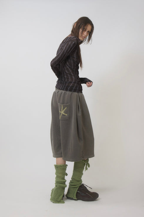SPELL WAVE PLAID SECOND SKIN TOPS -DARK BROWN MIX-