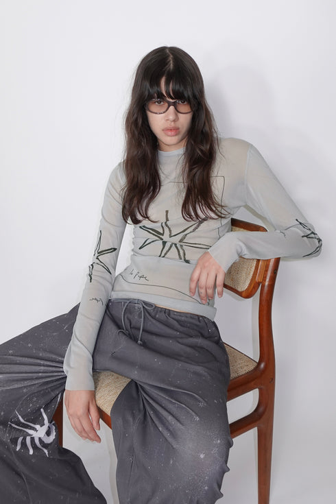 Mayte × Cycle ECHO STAR SECOND SKIN TOPS -GRAY-