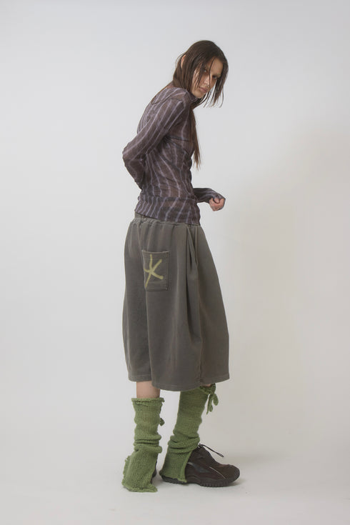【PRE-ORDER】WAVY CHECK SECOND SKIN TOPS -BROWN MIX-
