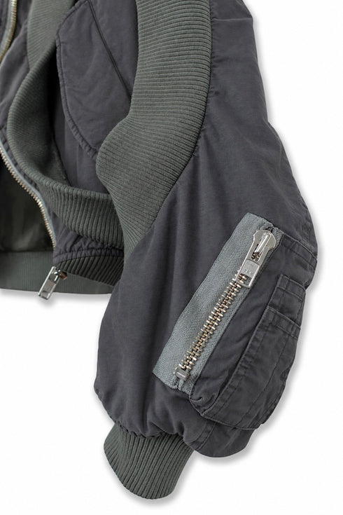 CIRCLE RIB WASHED MA-1 -CHARCOAL×KHAKI- *Last1
