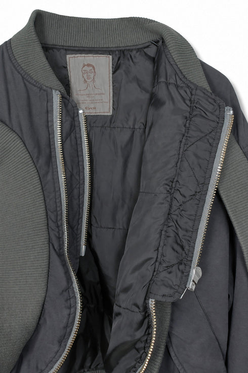 CIRCLE RIB WASHED MA-1 -CHARCOAL×KHAKI- *Last1