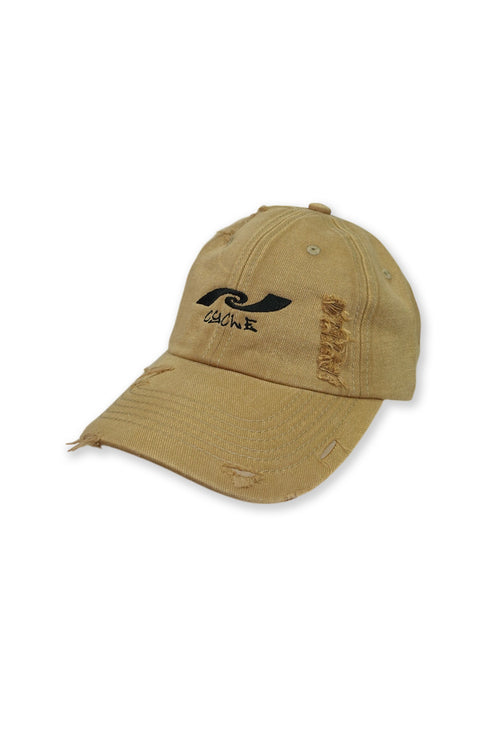 WASHED EMBROIDERY LOGO CAP -MUSTARD BEIGE- *Last1