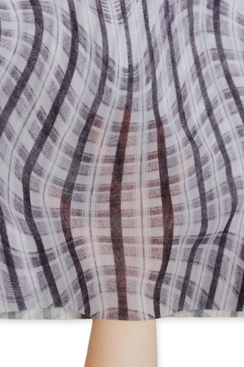 SPELL WAVE PLAID SECOND SKIN TOPS -LIGHT PURPLE MIX-