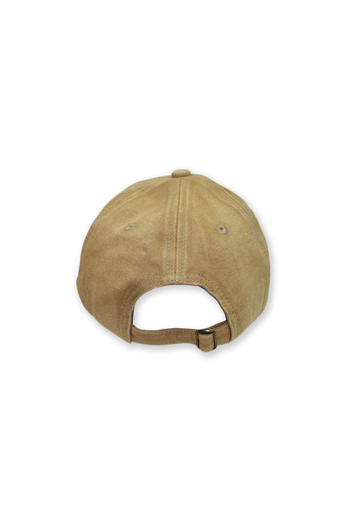 WASHED EMBROIDERY LOGO CAP -MUSTARD BEIGE- *Last1