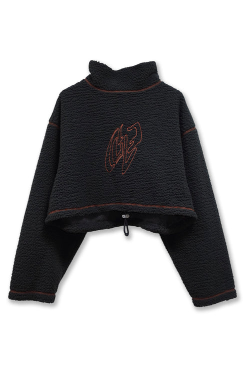 ECO BOA CROPPED TOPS -BLACK- *Last1