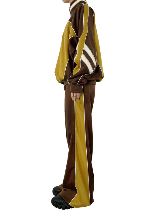 CYCLE LINE JERSEY PANTS -BROWN-