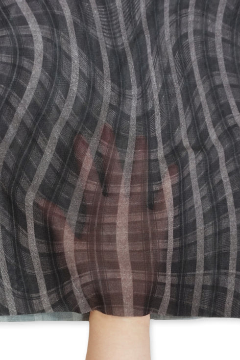 SPELL WAVE PLAID SECOND SKIN TOPS -DARK BROWN MIX-