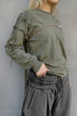 WASHED LACE-UP LONG SLEEVE TEE