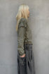 WASHED LACE-UP LONG SLEEVE TEE