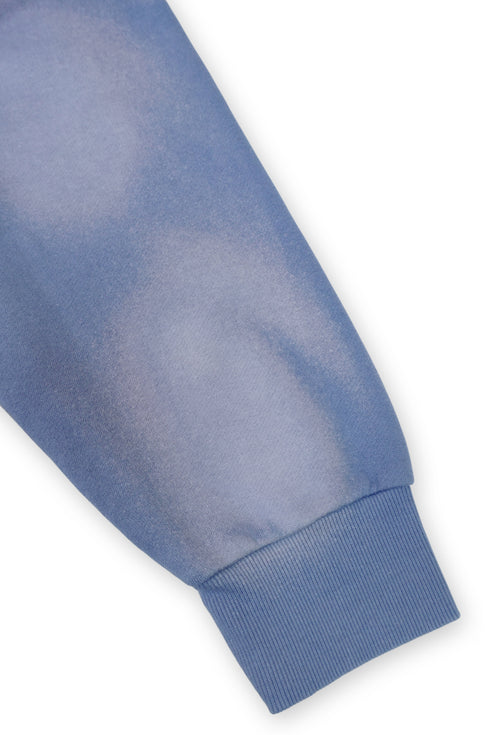 FADED LOGO ZIP-UP HOODIE -BLUE-