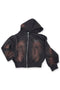 FADED LOGO ZIP-UP HOODIE -DARK CHARCOAL-