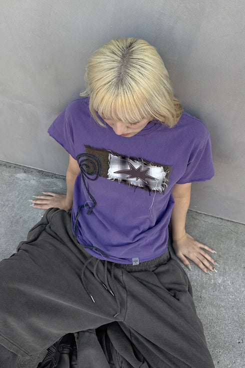 WASHED PATCHWORK STAR TEE