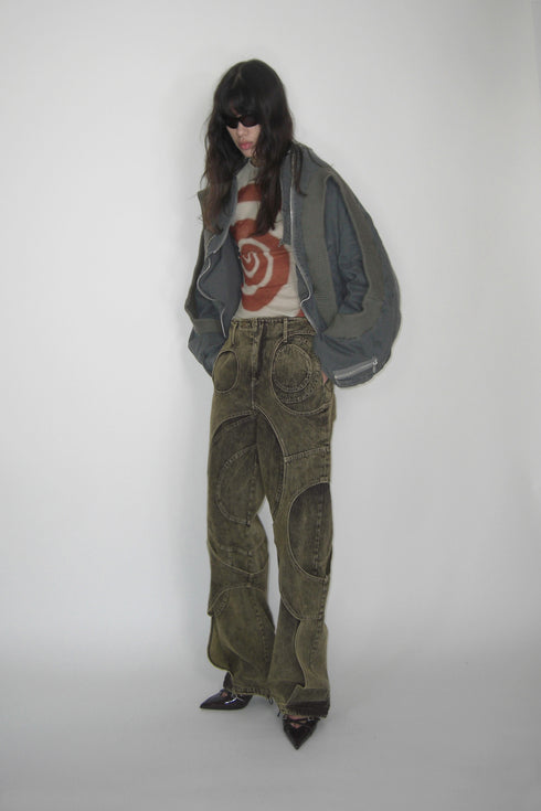 CIRCLE RIB WASHED MA-1 -GRAYISH KHAKI-