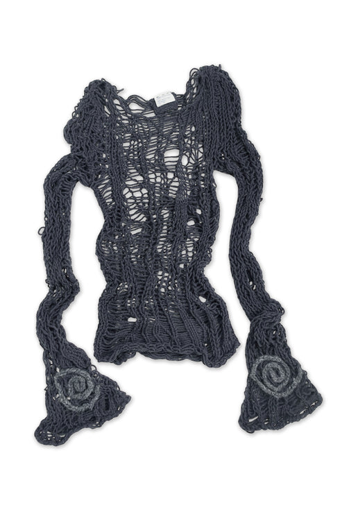 Merbeau × Cycle HANDMADE SPIRAL MIRRORED TOP -SLATE CHARCOAL- *Last1