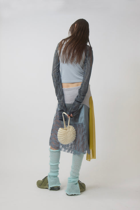 SPELL WAVE RAGLAN LONG SLEEVE TEE -LIGHT BLUE × CHARCOAL-