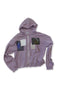 WASHED PATCHWORK ZIP-UP HOODIE -DARK PURPLE-