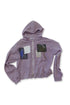 WASHED PATCHWORK ZIP-UP HOODIE -DARK PURPLE-