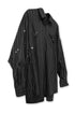 DRAWSTRING-EYELET STRIPED SHIRT -BLACK-