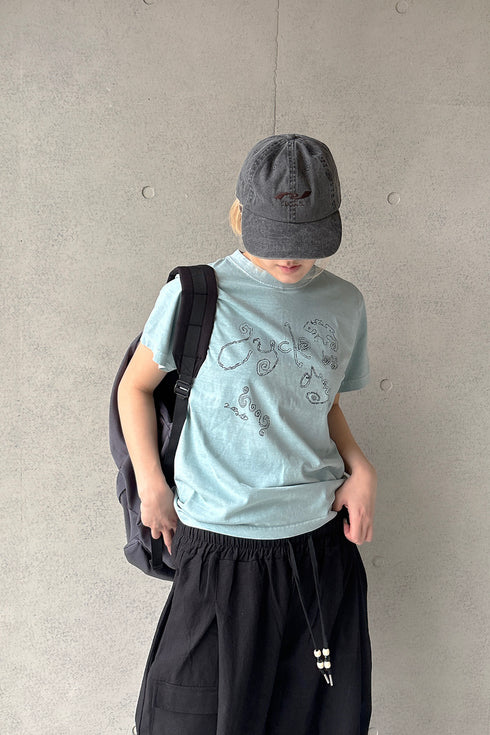 WASHED RITUAL SPIRAL TEE -SAX BLUE- *Last1
