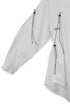DRAWSTRING-EYELET STRIPED SHIRT -WHITE-