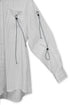 DRAWSTRING-EYELET STRIPED SHIRT -WHITE-
