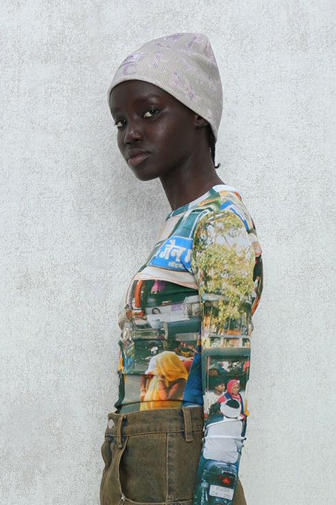 INDIA PHOTO BEANIE -PURPLE GOA- *Last1