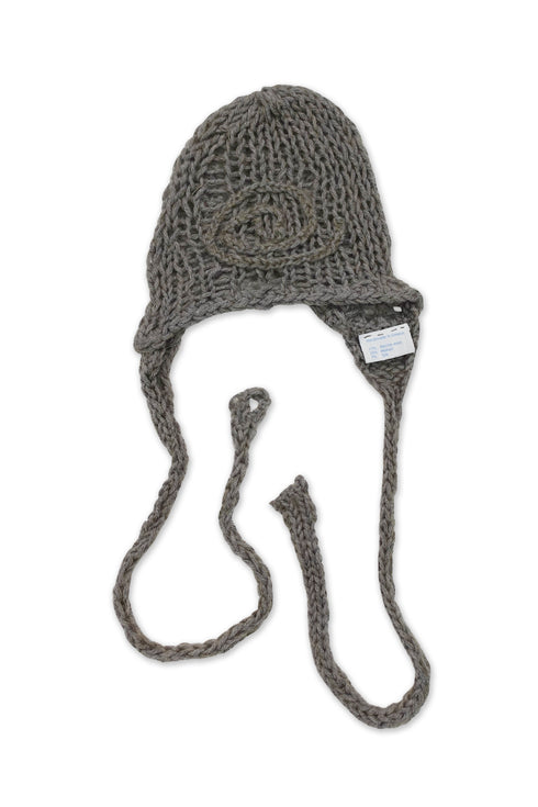 Merbeau × Cycle HANDMADE SPIRAL WINTER BONNET -GRAYISH KHAKI- *Last1