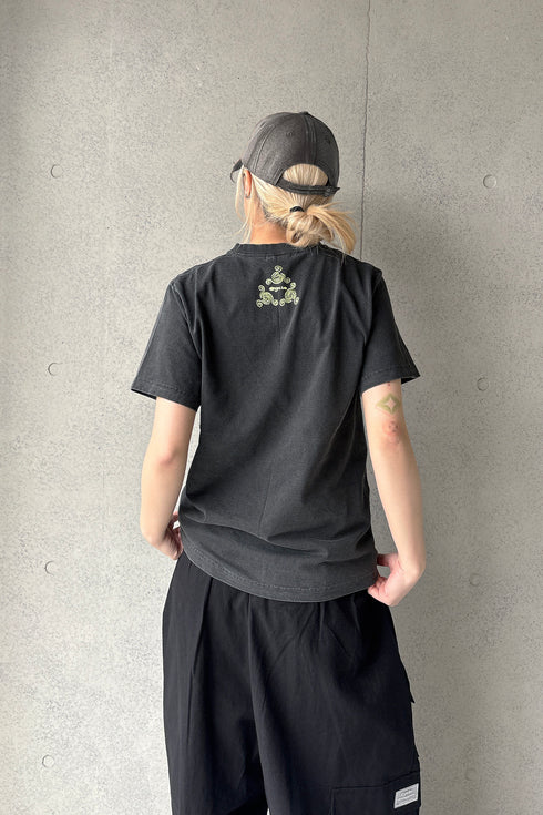 WASHED RITUAL SPIRAL TEE -VINTAGE BLACK-