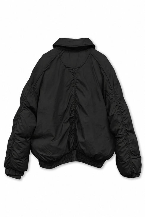 GATHERED BACK DOWN JACKET -BLACK-