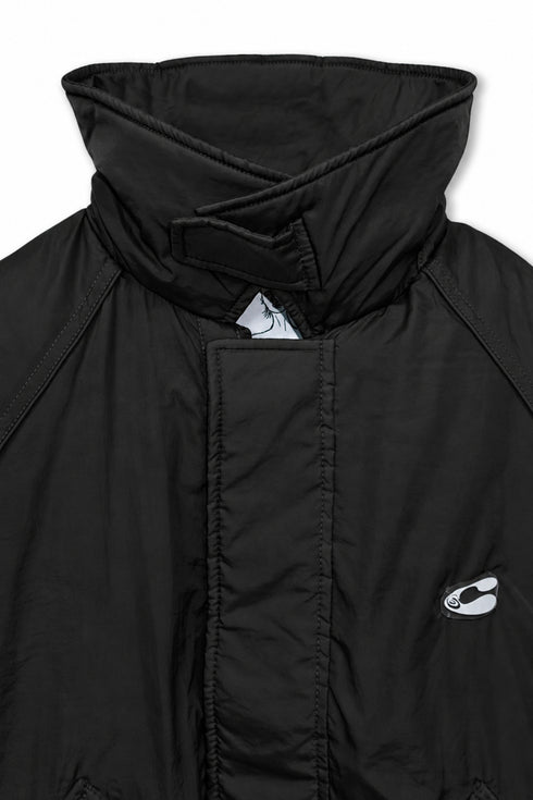 GATHERED BACK DOWN JACKET -BLACK-