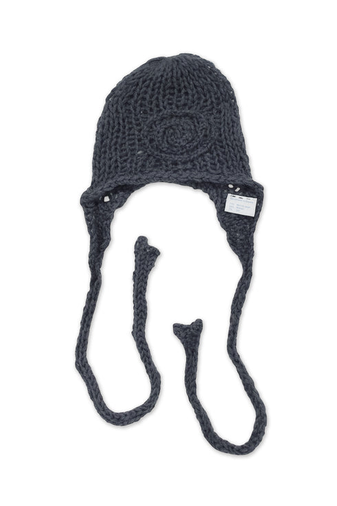 Merbeau × Cycle HANDMADE SPIRAL WINTER BONNET -SLATE CHARCOAL- *Last1