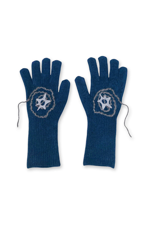 【PRE-ORDER】SPIRAL STAR KNIT GLOVES -DARK BLUE-