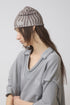 WAVY CHECK BEANIE -BROWN MIX-