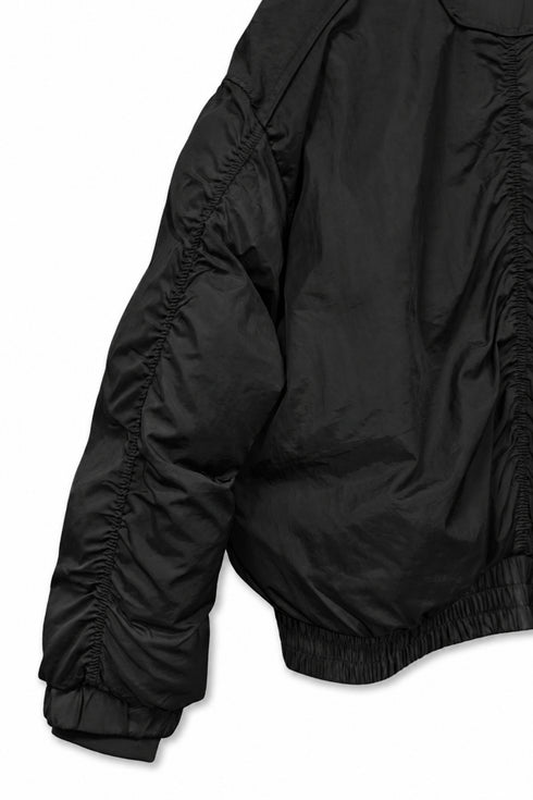 GATHERED BACK DOWN JACKET -BLACK-