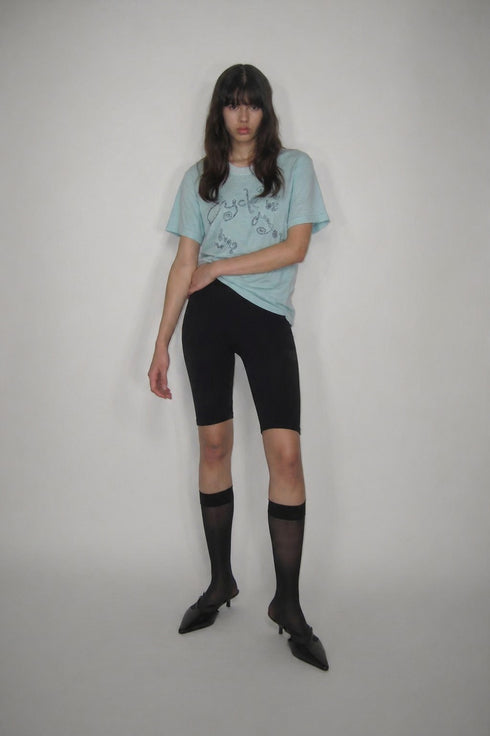 WASHED RITUAL SPIRAL TEE -SAX BLUE- *Last1