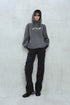 WASHED EMBROIDERY LOGO HOODIE -DARK GRAY-