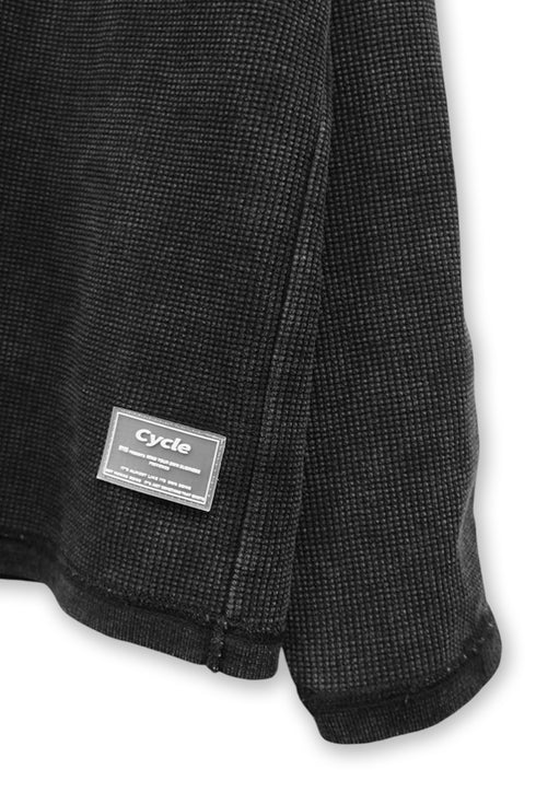 【RESTOCK】CUT-OUT LOGO WAFFLE TOPS -BLACK- *Last1