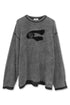 【RESTOCK】CUT-OUT LOGO WAFFLE TOPS -CHARCOAL-