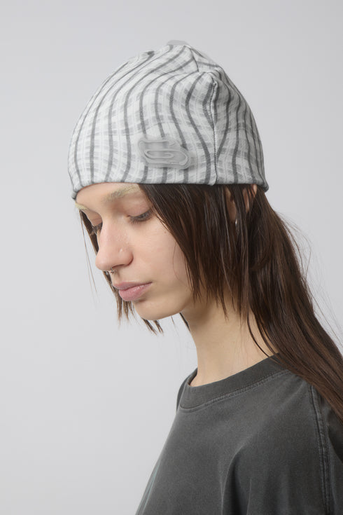 【PRE-ORDER】WAVY CHECK BEANIE -GRAY MIX-