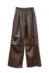VEGAN LETHER WIDE PANTS