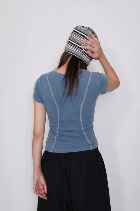 WASHED LINE BABY TEE -BLUE-