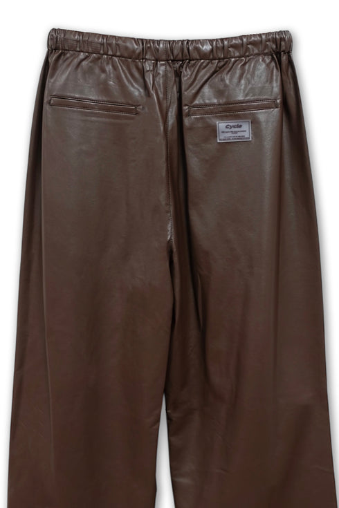 VEGAN LETHER WIDE PANTS