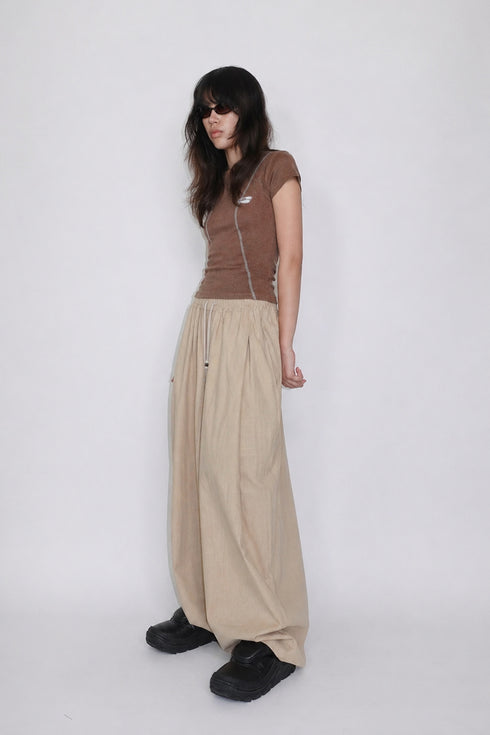 WASHED LINE BABY TEE -BROWN-