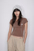 WASHED LINE BABY TEE -BROWN-