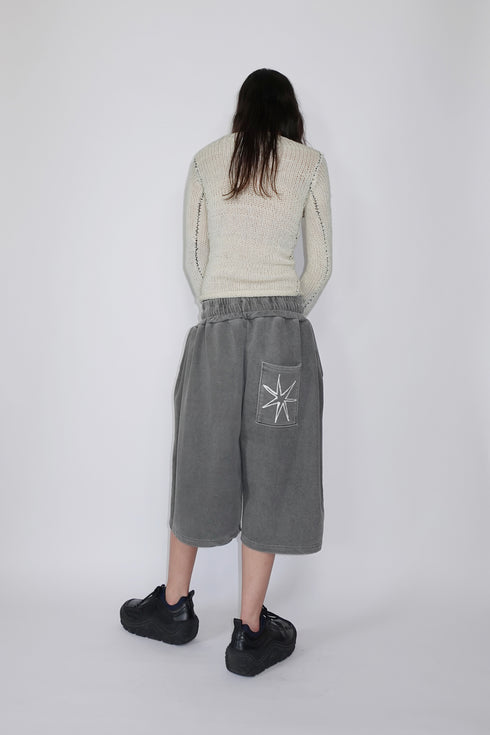 Mayte × Cycle ECHO STAR WASHED HALF PANTS -GRAY- *Last1