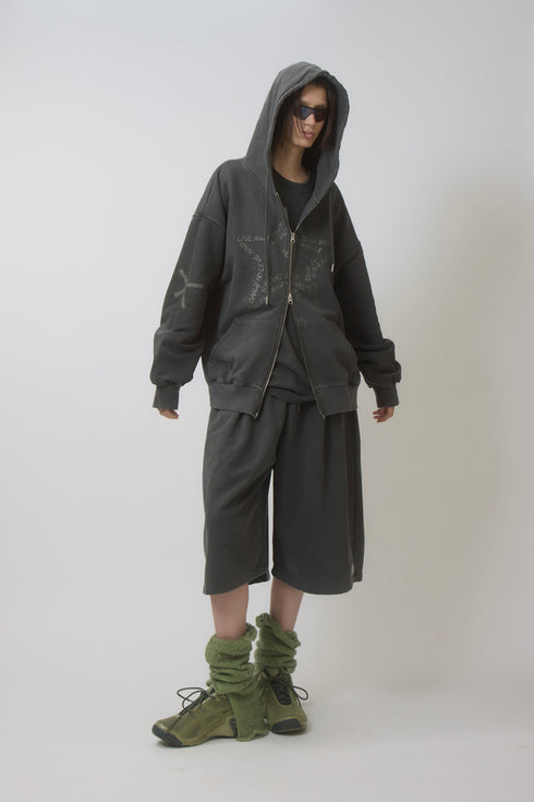 【PRE-ORDER】FEUERGOD × Cycle STAR ZIP-UP HOODIE -CHARCOAL-
