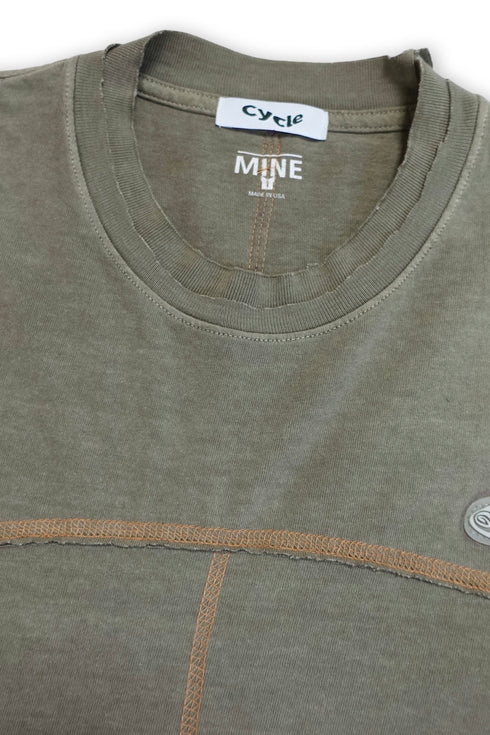 WASHED LACE-UP LONG SLEEVE TEE