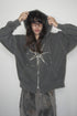 Mayte × Cycle ECHO STAR WASHED ZIP-UP HOODIE -CHARCOAL-