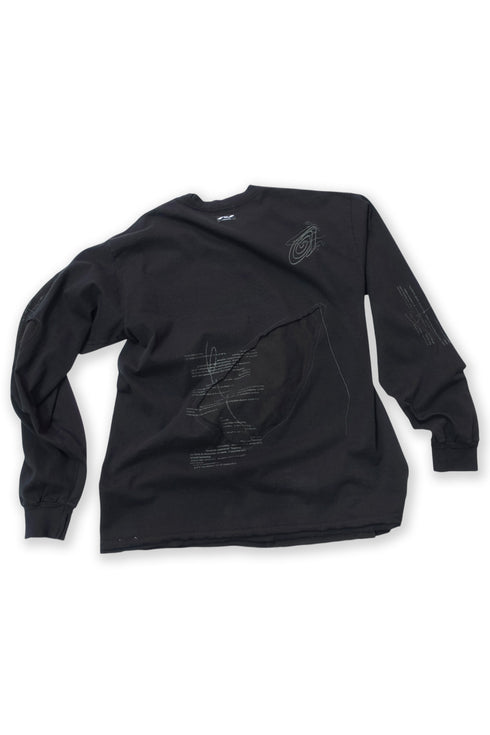 TERRAIN CUT-OUT LONG SLEEVE TEE -BLACK- *Last1